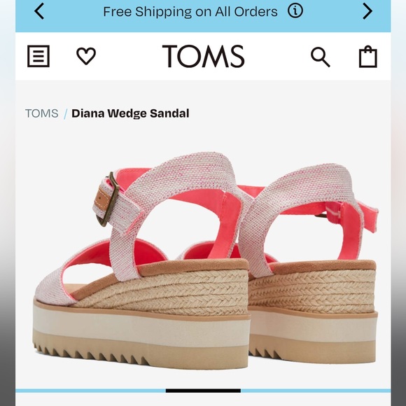 NWT Tom’s Diana Wedge Sandals - Picture 6 of 7